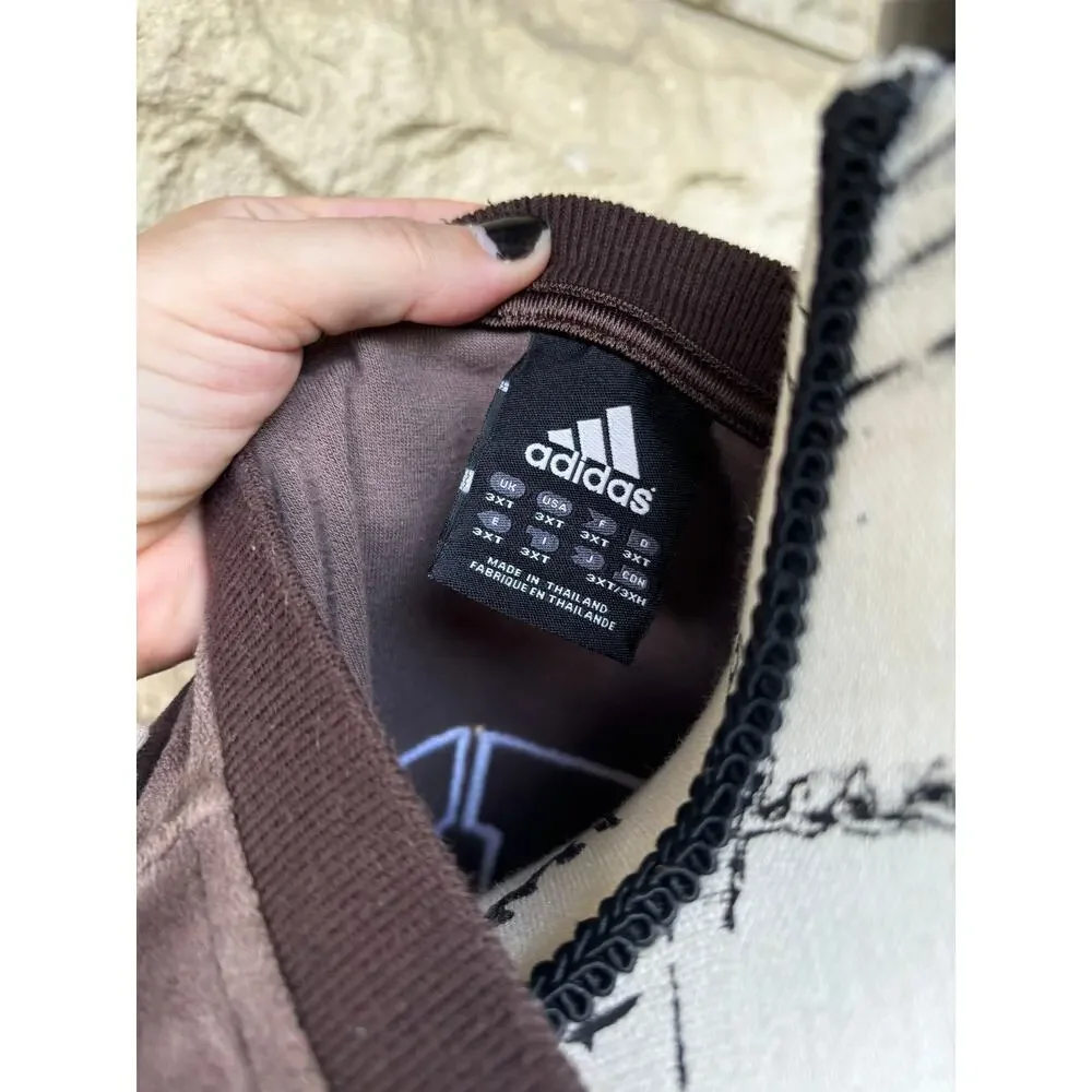 vintage Velour patchwork adidas jersey queens brown - Picture 4 of 6